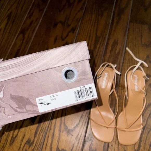 Jeffrey Campbell Leeda Ankle Strap Sandal Heels in Nude - Picture 8 of 9